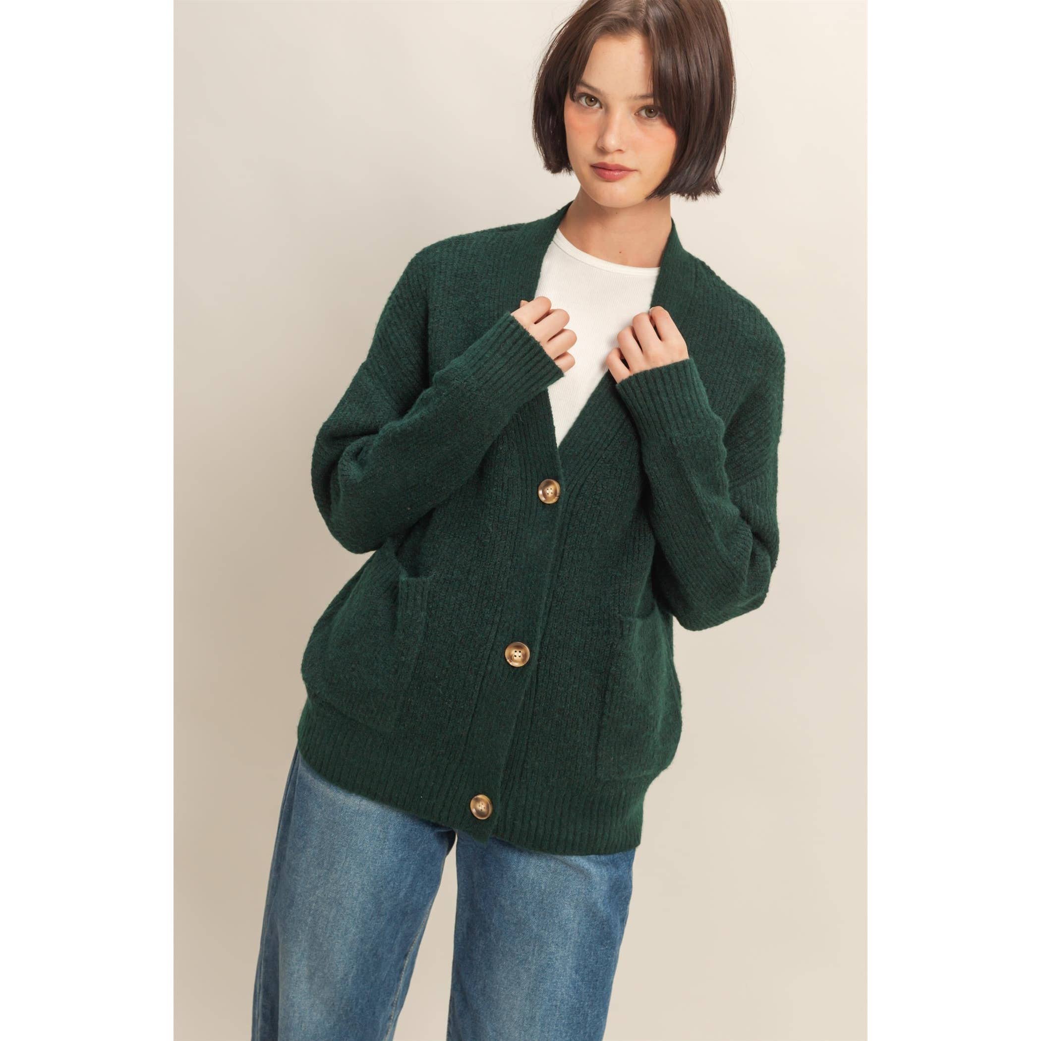 HYFVE - Wholesale Cardigan - Women's - Oversized Sweater Cardigan With Front Pockets2