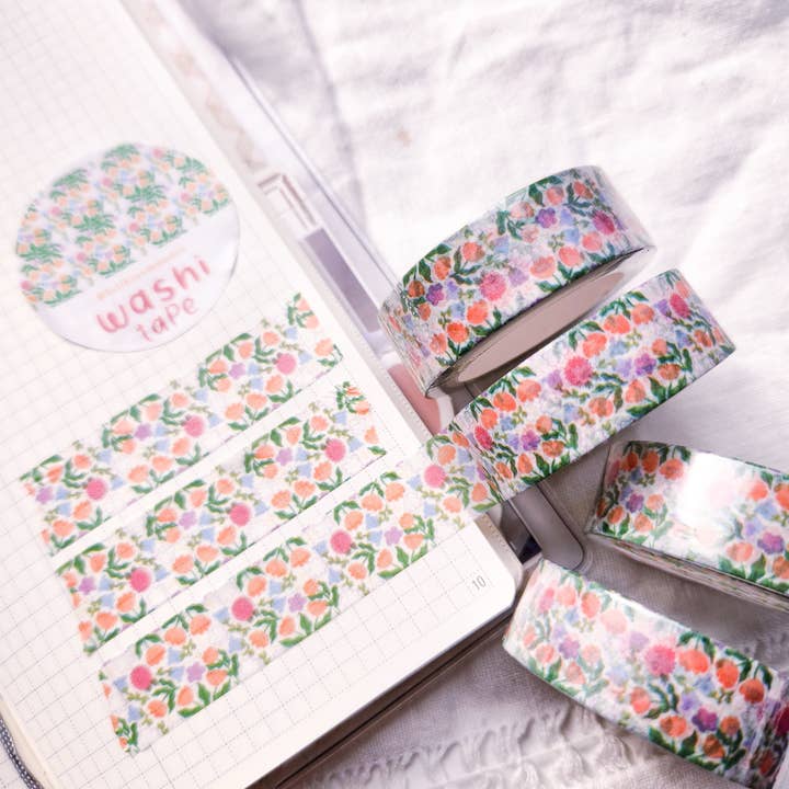 Nastro Washi con Motivo a Fiori Primaverili per la vendita all'ingrosso da parte di Full Bloom and Co.