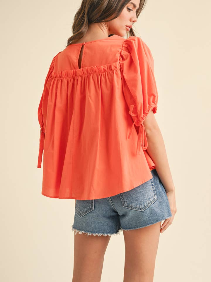 &MERCI - Wholesale Blouse - Women's - TIERED SHIRRING PUFF SLEEVE TOP MTP30812