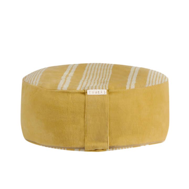 Meditation Cushion | Mustard Stripe Zafu for wholesale by Sati