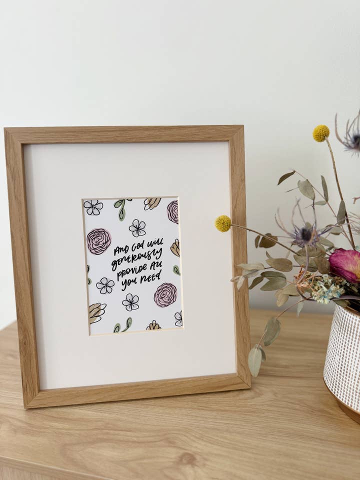 God Will Generously Provide Print for wholesale by Shea Lettering