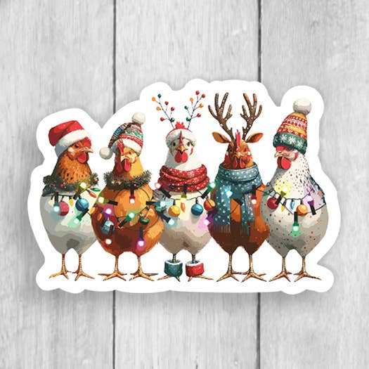 Vinylsticker met kippen voor de feestdagen voor wholesale door Expression Design Co