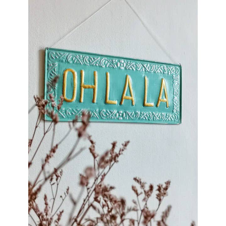 Nayda Diaries - Wholesale Wall Accent - OH LA LA metal decorative plate