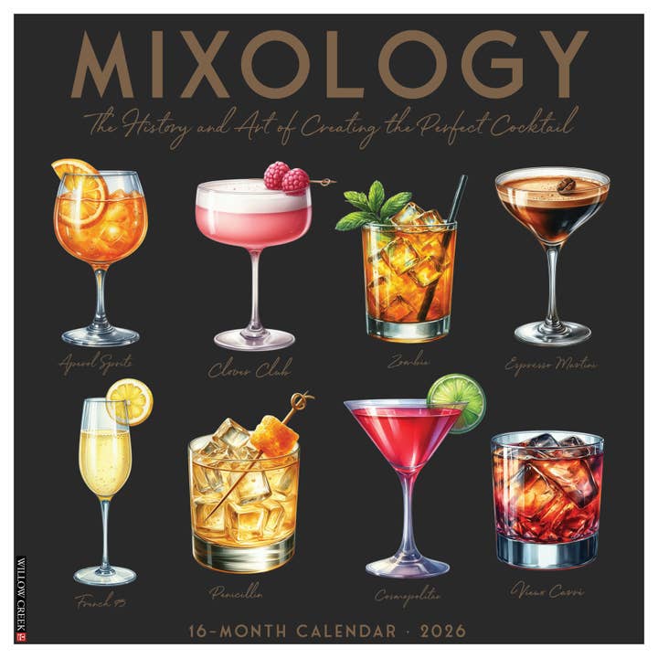 Willow Creek Press & Gifts - Wholesale Calendar - Mixology 2026 Wall Calendar