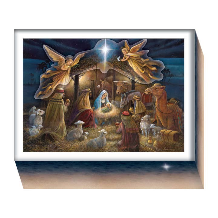 Crown Point Graphics - Wholesale Christmas Card - Boxed Christmas Cards - Holy Night Nativity -15 Cards