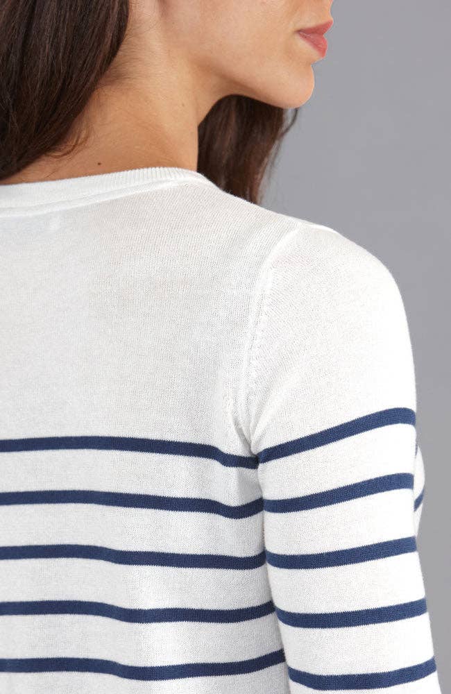 Paul James Knitwear - Wholesale Knit Sweater - Women's - Womens Ultra Fine Cotton Breton Crew Neck Jumper4