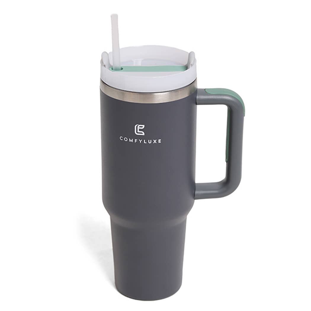 Fashion City - Wholesale Insulated mug/tumbler - Solid Colored 40oz Tumbler with Handle and Straw0