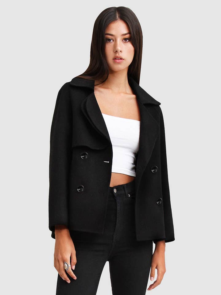 I'm Yours Wool Blend Peacoat for wholesale by belle & bloom