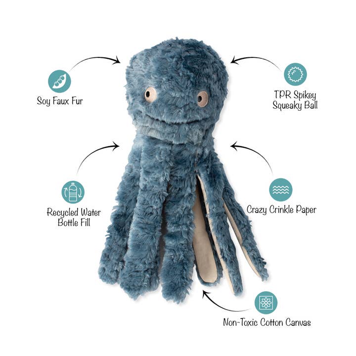 Petshop by Fringe Studio - Wholesale Pet Squeaky Toy - Dog - EARTH FRIENDLY DOG TOY LONG TIME NO SEA