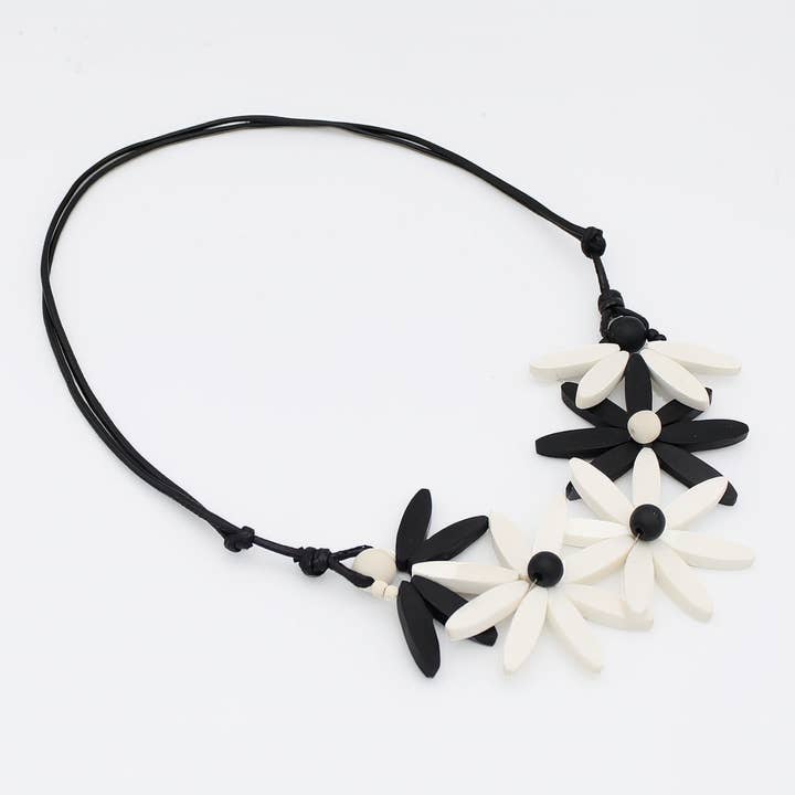 Sylca Designs - Wholesale Bib Necklace - White Garland Nectar Statement Necklace2