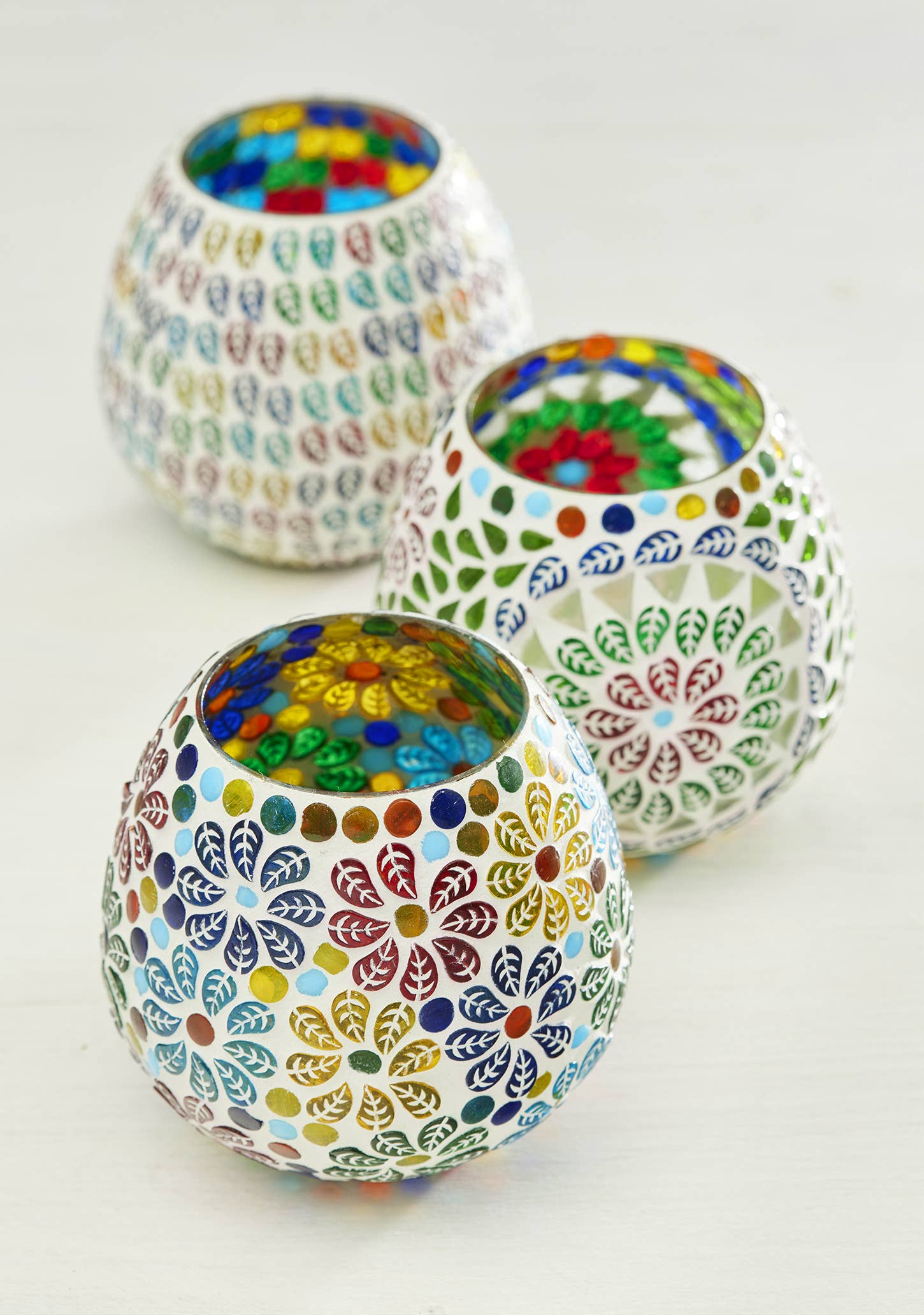 Namaste - Wholesale Candle Holder - Keya Multi Colour Recycled Glass Tealight Holder3