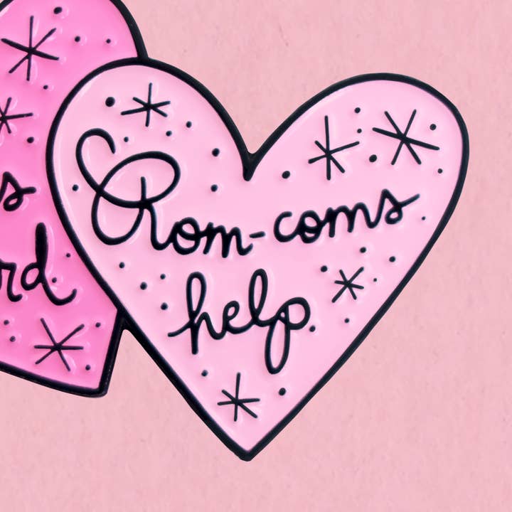 Rom coms help enamel lapel pin for wholesale by Kate Gabrielle
