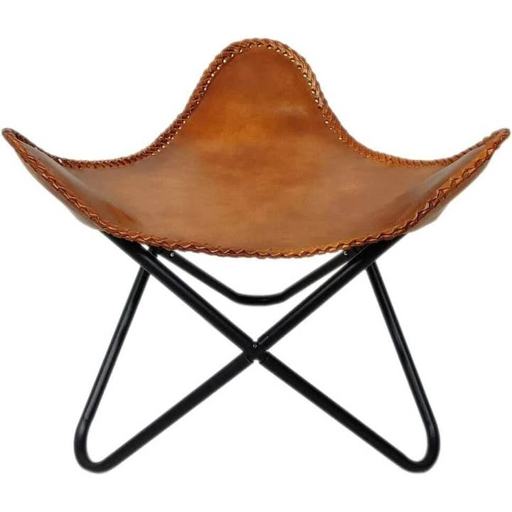 urbanhide - Wholesale Chair - Wholesale Leather Butterfly Chair With Ottoman Stool