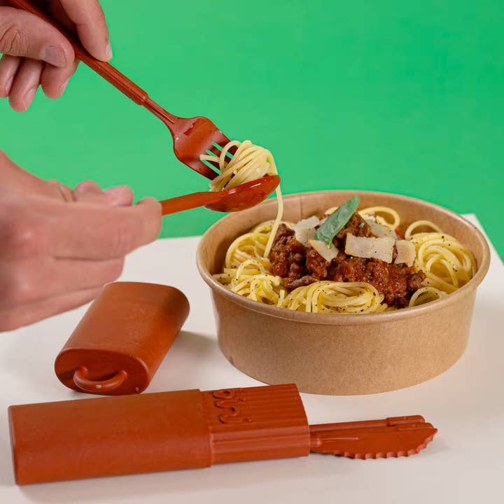 Bini – Großhandel Bestecksets – Bini Terracotta Wiederverwendbares und tragbares Biobesteck