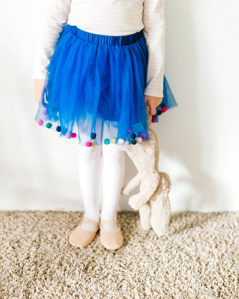 Tutu Joli LLC – wholesale Tutu – Child – Blue Tutu Skirt For Girl | 2Pcs Set | Pom Pom Tutu & Bow13