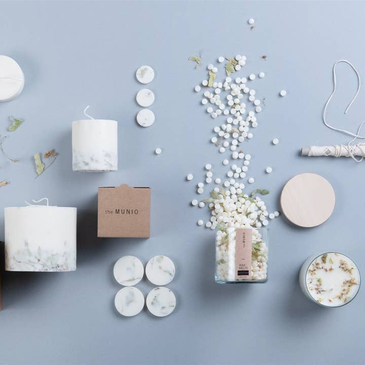 the MUNIO - Wholesale Wax Melt - LINDEN FLOWERS WAX MELTS IN GLASS VOTIVE1