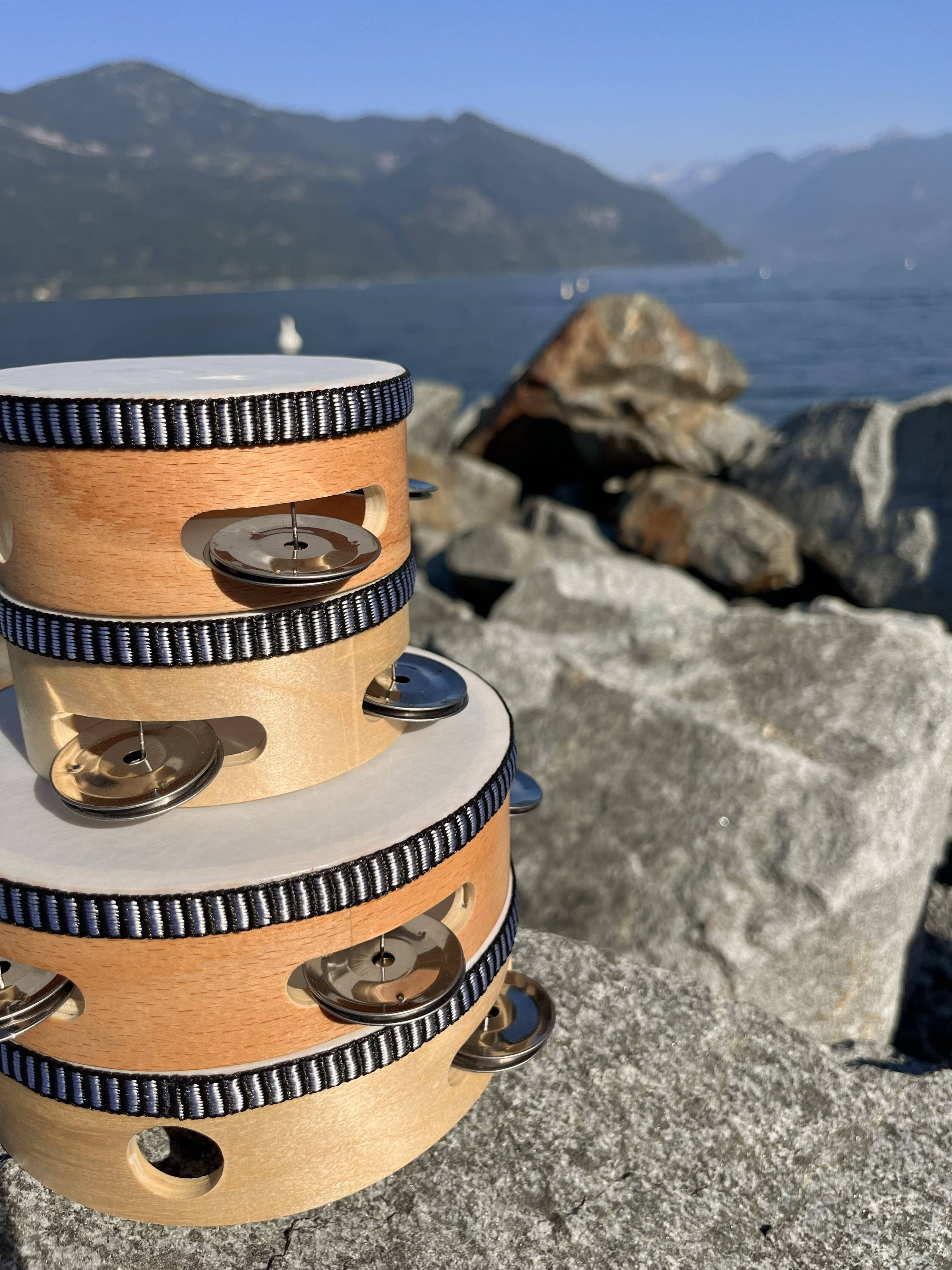 All Wooden Elements - Wholesale Musical Toy - Kids & Baby - 4 in Baby Mini Wooden Tambourine - Kids Drum Instrument Toy8