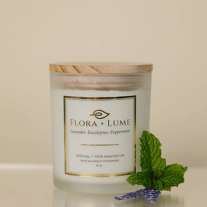 Flora + Lume - Wholesale Jar/Filled Candle - Lavender · Eucalyptus · Peppermint