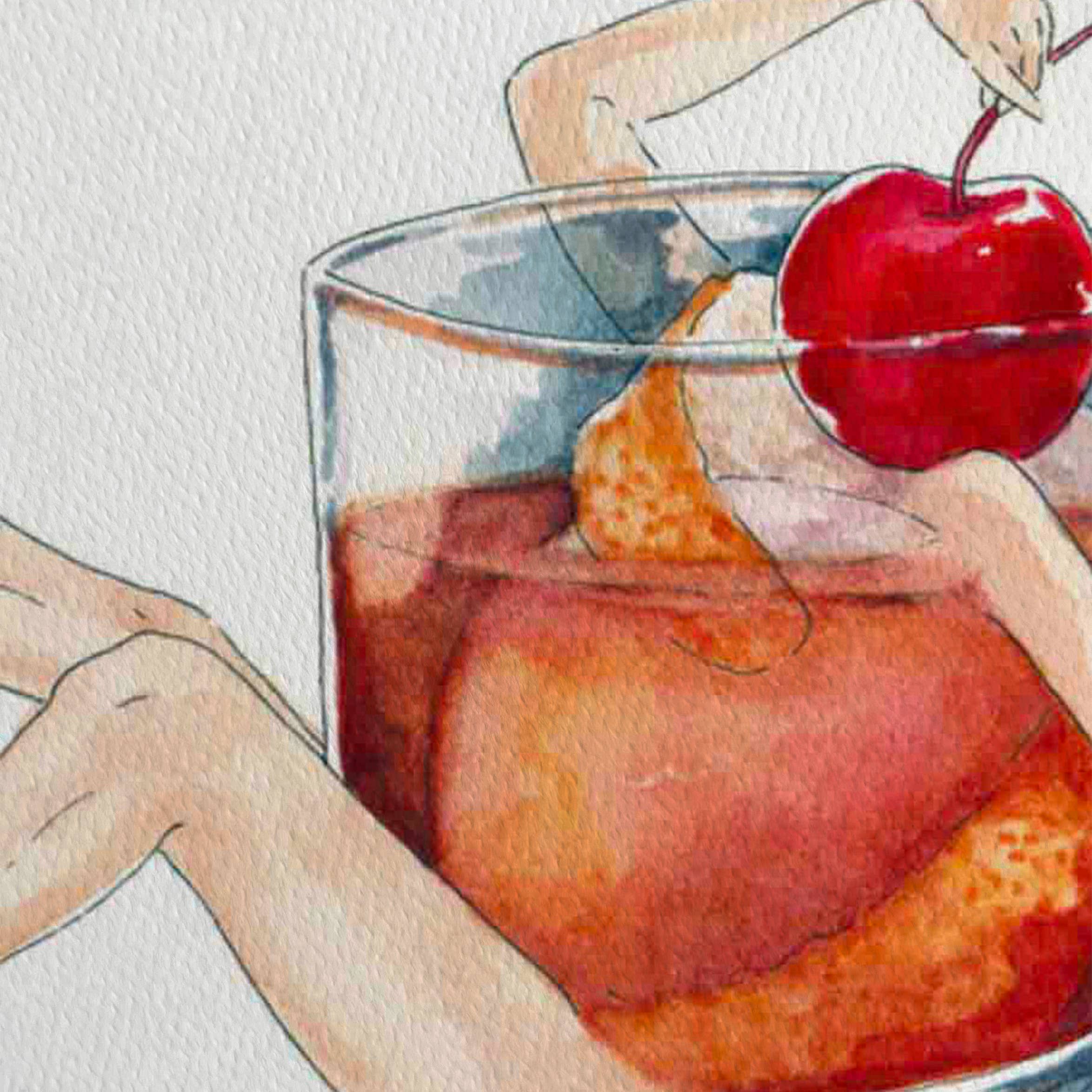 Maridad Studio - Wholesale Art Print - Old Fashioned Cocktail Art Print1