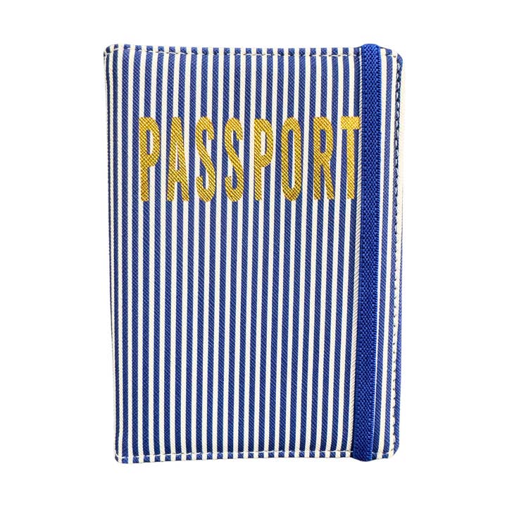 Navy Stripe Passport Case | Vegan Leather Travel Accessory & Holder for wholesale by Sprinkles & Confetti Party Supplies