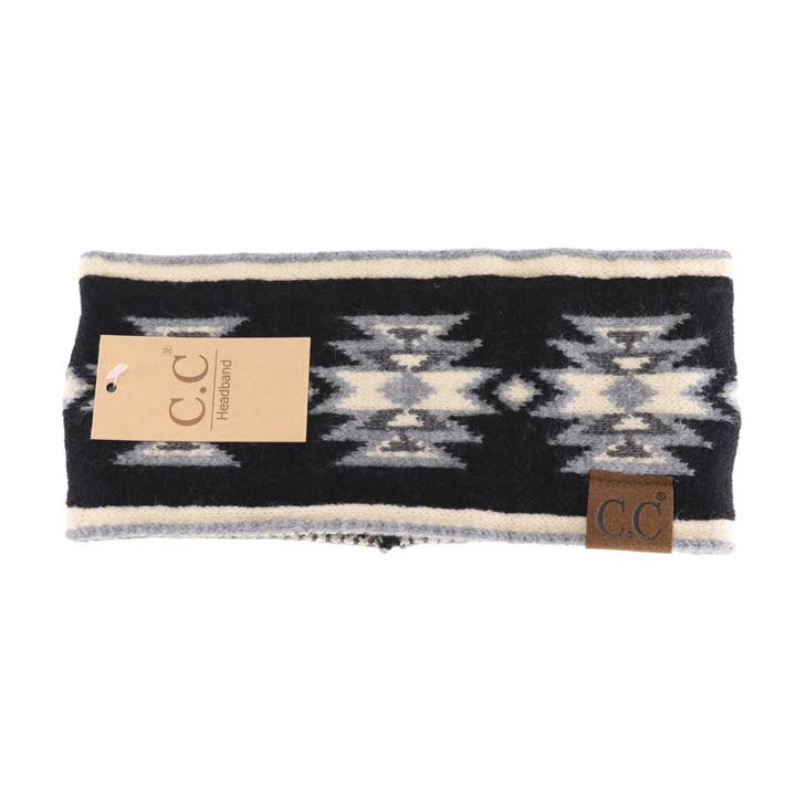 C.C Beanie - Wholesale Fashion Headband - Women's - Southwestern Patterned Women's Fashion Headband