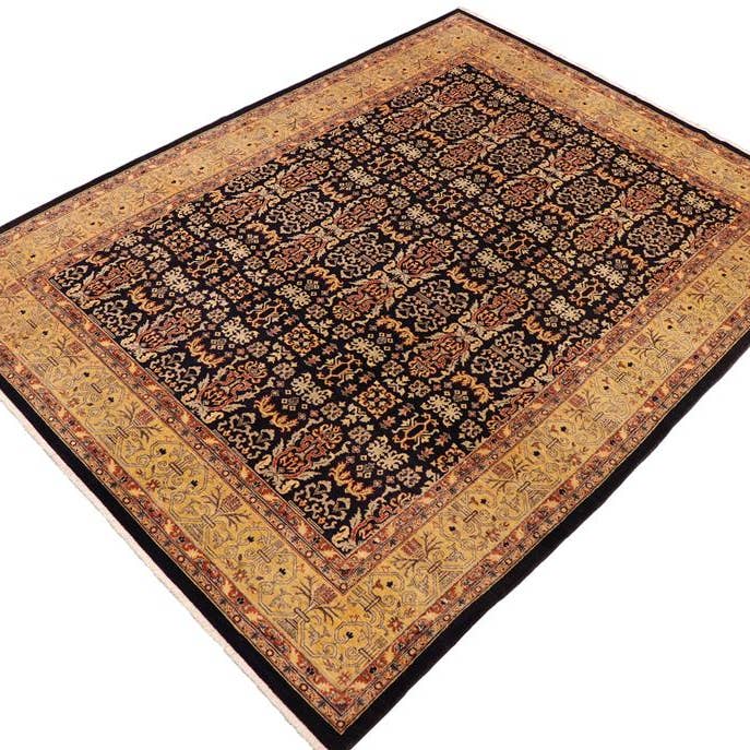 Bohemian Ziegler Kathy Blue/Gold Wool Rug - 9'1'' x 11'7'' for wholesale by Arshs Fine Rugs