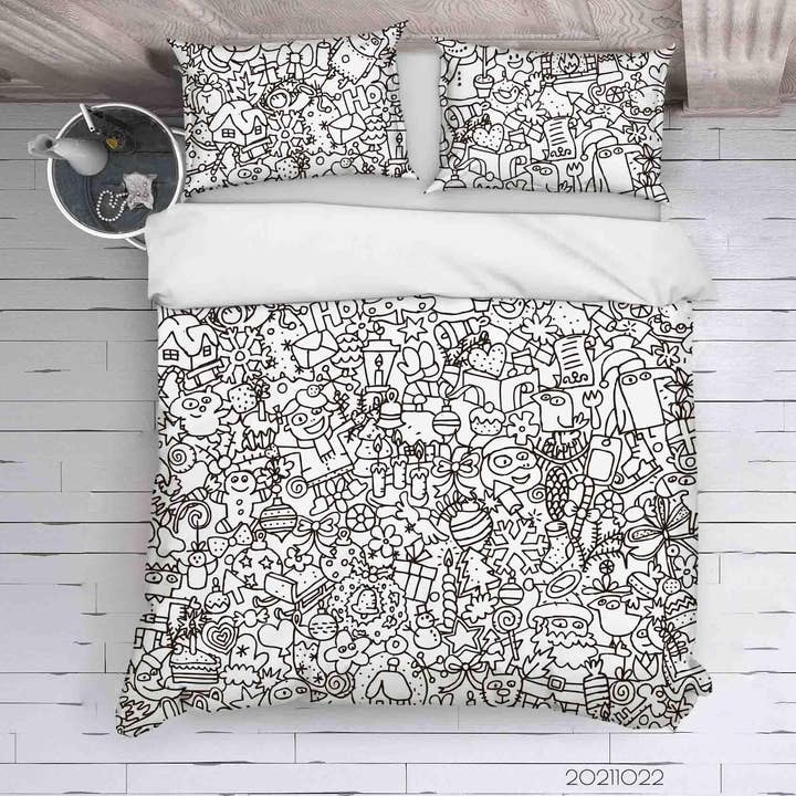 3D Tegneserie Illustration Krusedulle Dynebetræk Sæt Sengetøjssæt Dynebetræk Pudebetræk 84 for engroshandel hos Jess Art Decoration