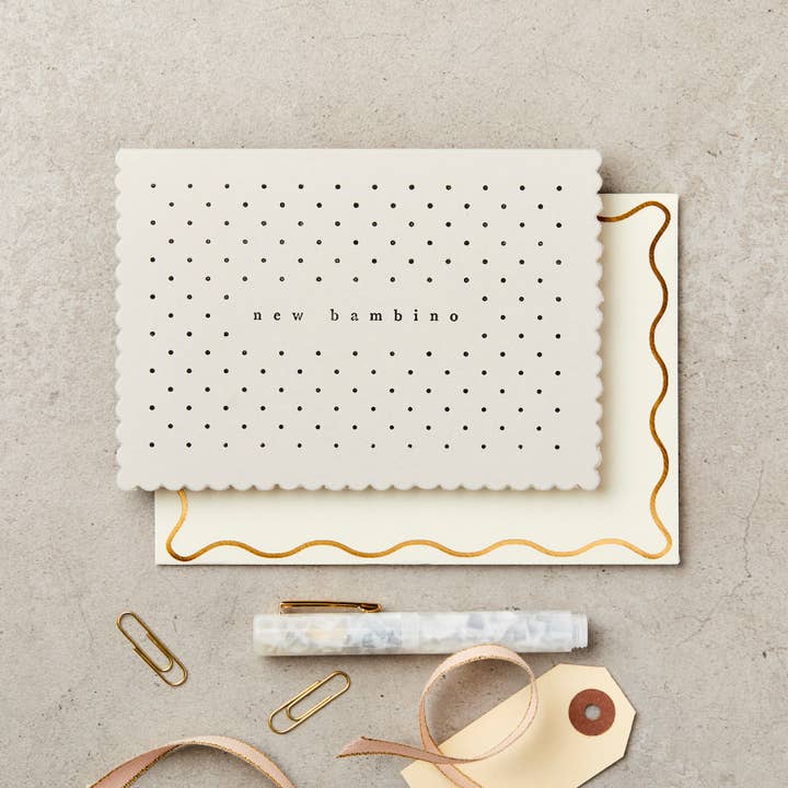 Katie Leamon - Wholesale Baby Card - Bambino Grey New Baby Card