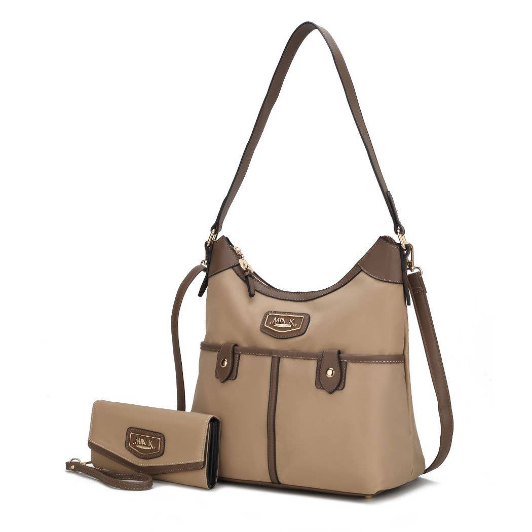 MKF Collection - Vendita all'ingrosso Tracolla - Donna - Borsa a tracolla Harper con portafoglio in pelle vegana di Mia K6