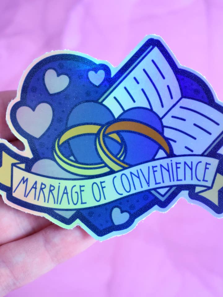 Marriage of Convenience - Iridescent Holographic Sticker for wholesale by Felfira Moon Designs