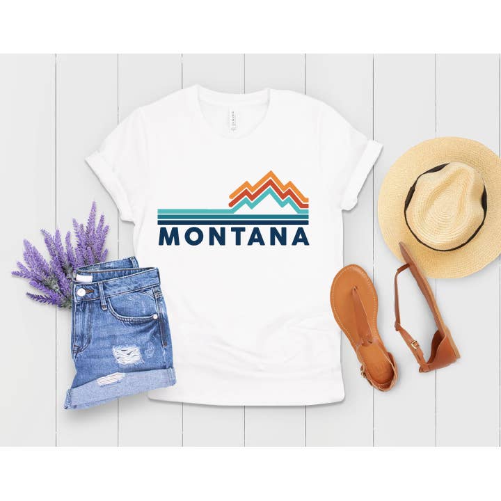 MT Brand Apparel - Wholesale Screen Printed T-Shirt - Women's - Retro Mountain Customizable Tee