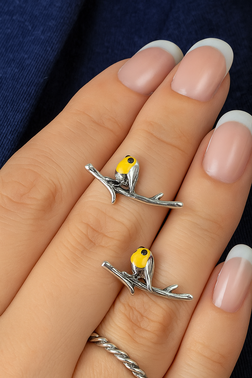 Wild & Free - Wholesale Stud/Post Earrings - Pendientes "pájaro en la rama", pendientes de pájaro2