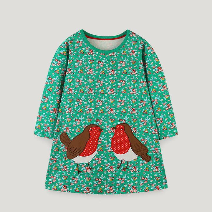 Floral Embroidery Princess Dress for Girls Cute Cartoon Design for wholesale by shoplittleswan