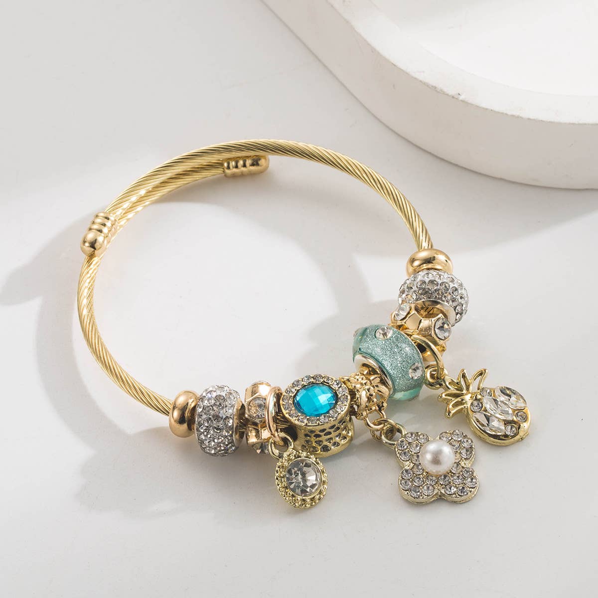 ACCITY - Wholesale Charm/Dangle Bracelet - Pearl Flower Pineapple Charm Bracelet_CWAJE058931