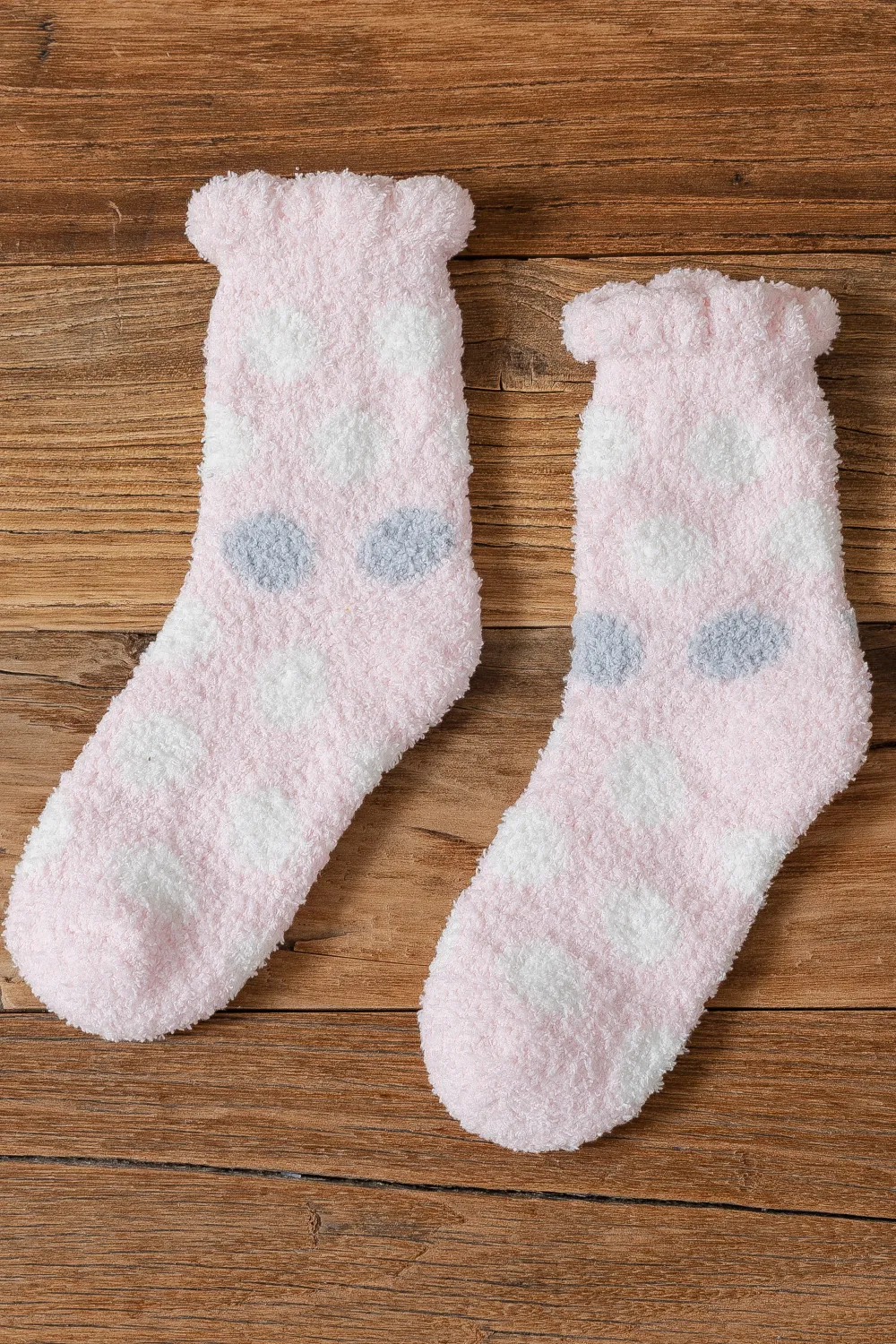 Marc JoJo - Wholesale Socks - Women's - Fuzzy House Socks with Polka Dots2