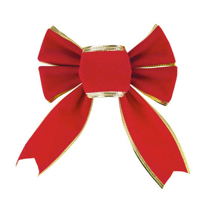 RED AND GOLD VELVET BOW SIZE S for wholesale by Tim&Puce Factory