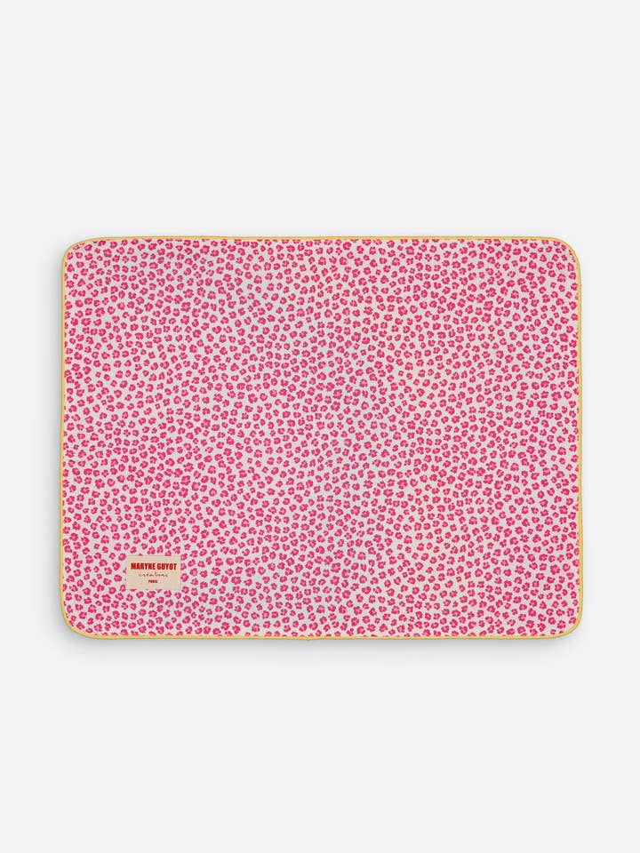 Reversible placemat Graou pattern and pink tie and dye - Graou Rose - Set of 2 for wholesale by Maryne Guyot créations