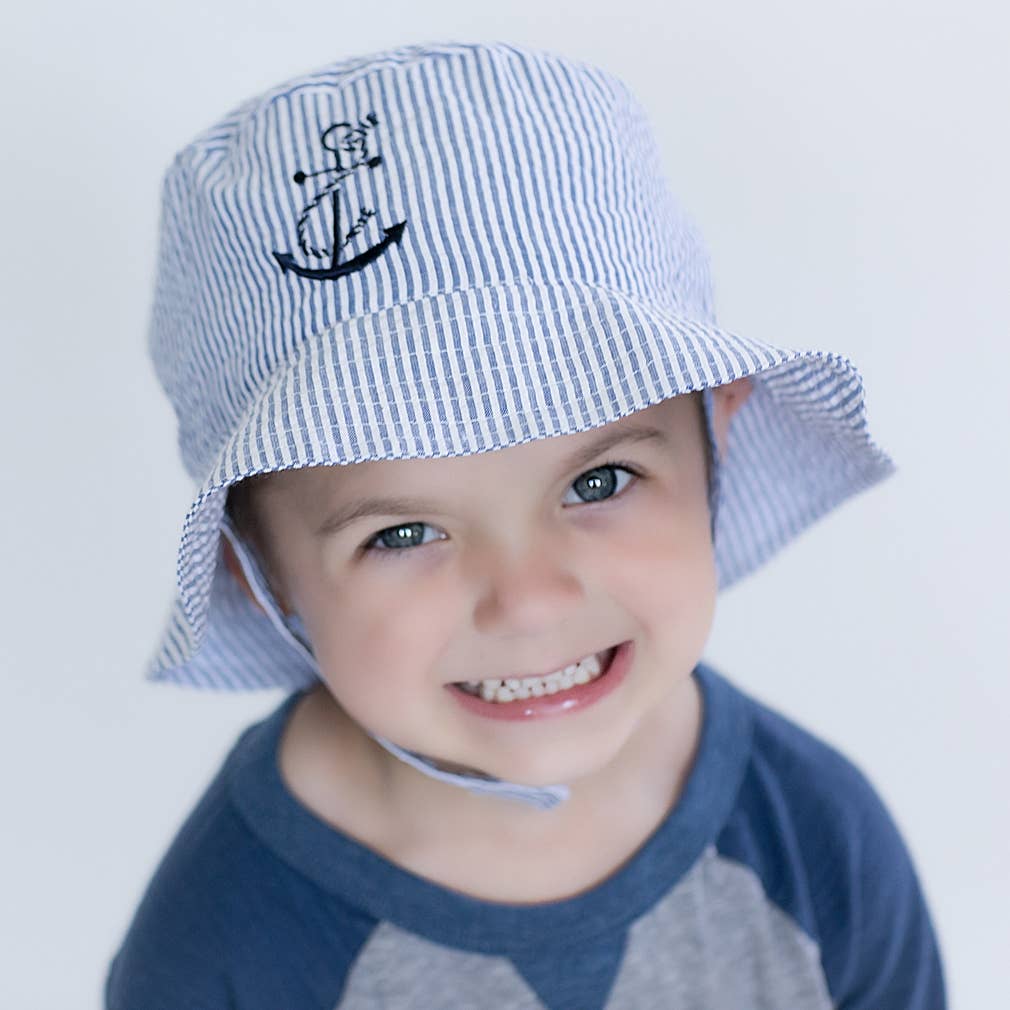 Huggalugs - Wholesale Bucket Hat - Kids - Anchor Seersucker Bucket Hat Baby & Toddler SALE2