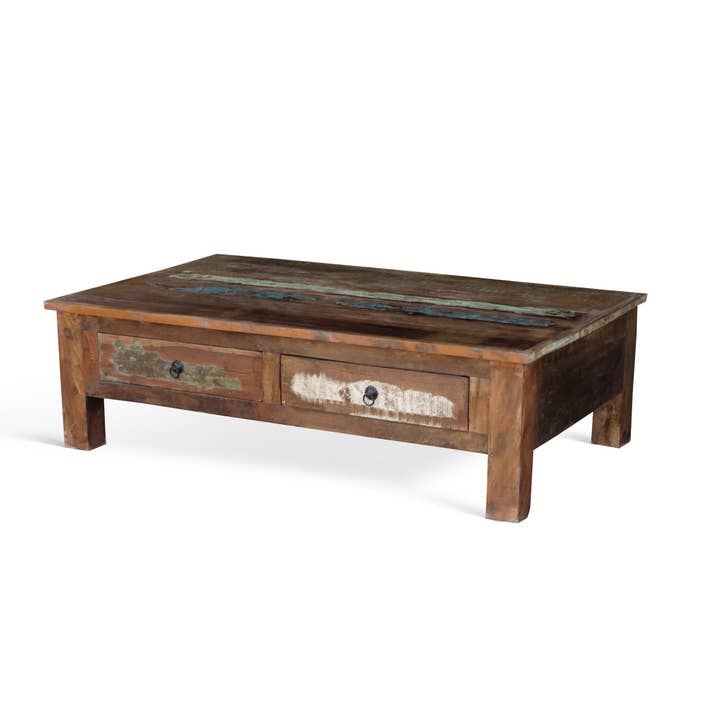 Timbergirl - Wholesale Coffee Table - Reclaimed Wood Coffee Table With Double Drawers5