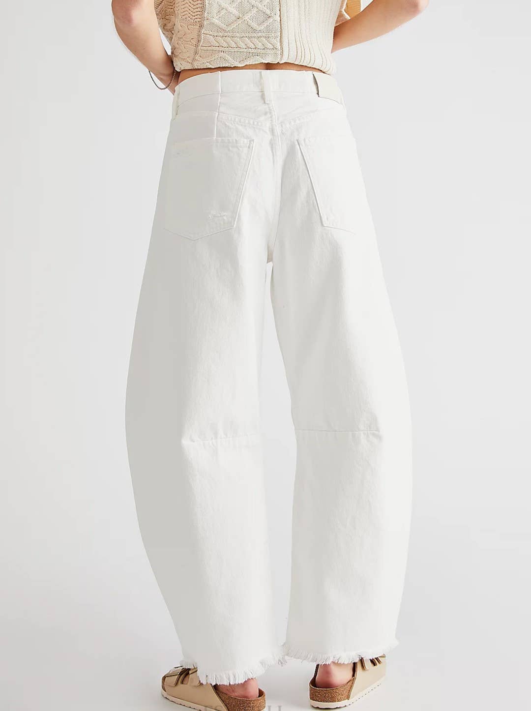 HIDDENBRAND - Wholesale Jeans - Women's - Raw-Edged Panelled Wide-Leg Straight-Leg Jeans8