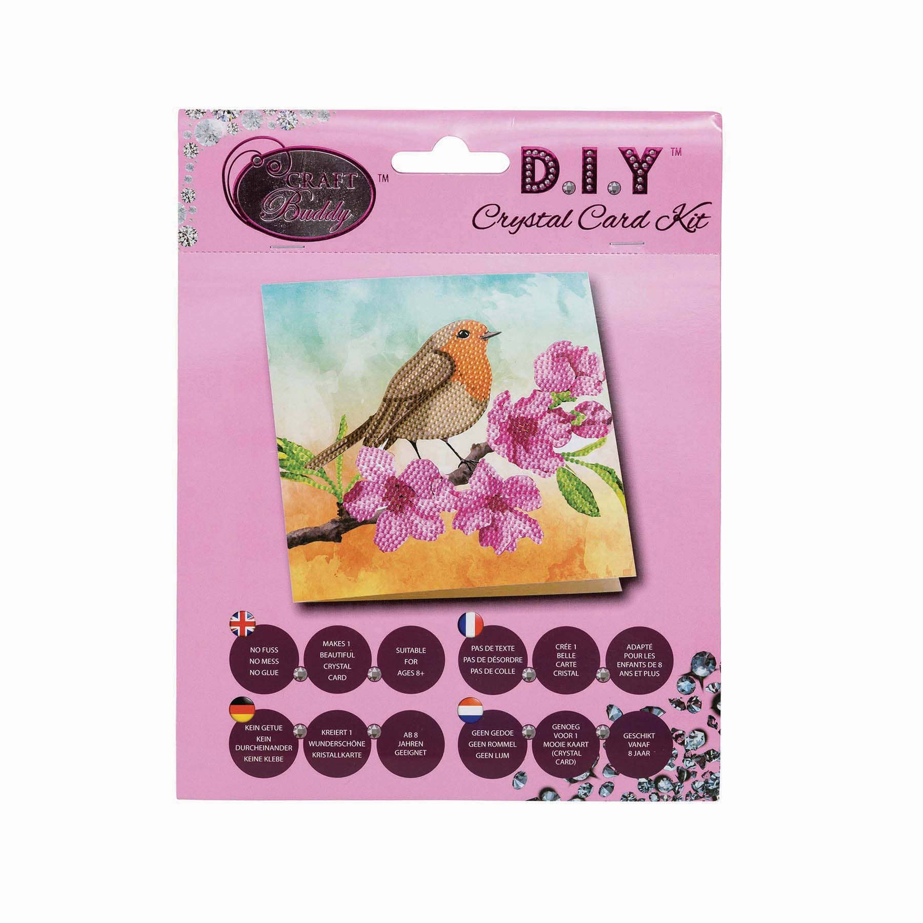 Outset Games and Cobble Hill Puzzles - Wholesale DIY Craft Kit - Crystal Art Card Kit: Robin2