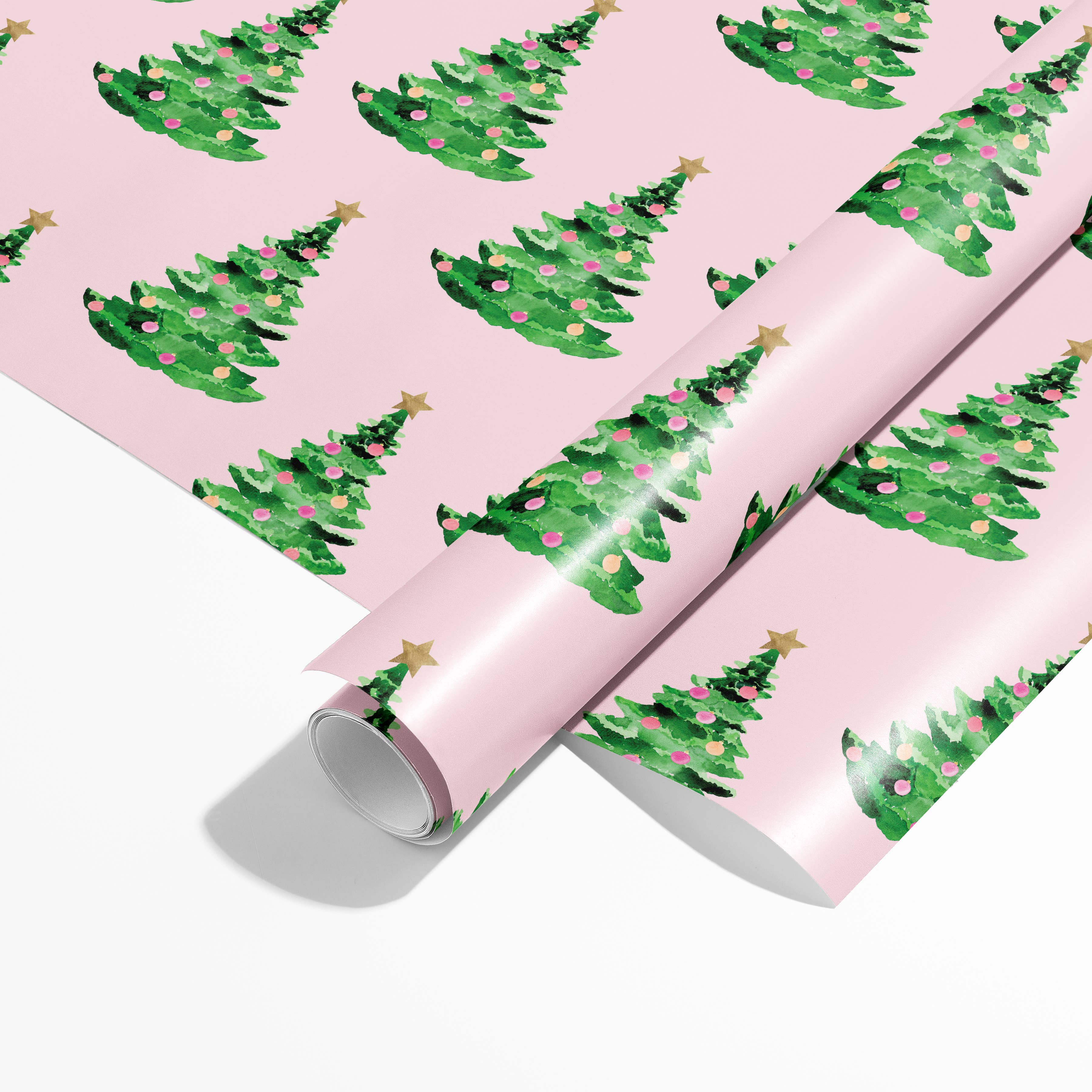 Gert & Co – wholesale Wrapping paper roll – Pink Christmas Gift Wrap | Christmas Trees on Pink4