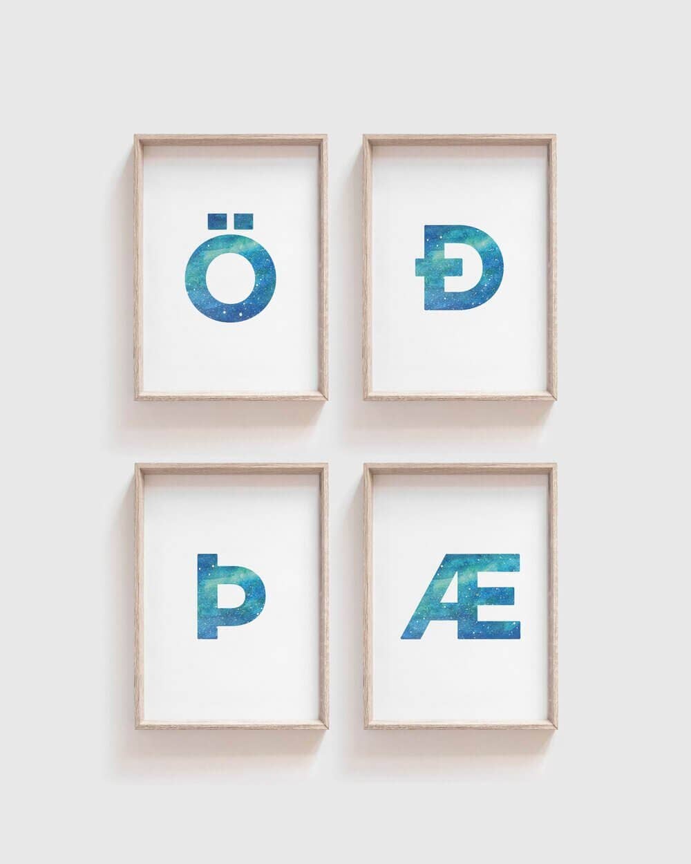 Sonia Nicolson - Wholesale Art Print - Icelandic Letters (Ð, Ö, Þ, Æ)
