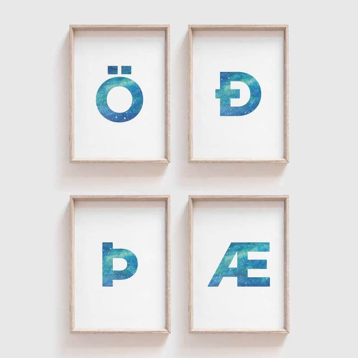 Sonia Nicolson - Wholesale Art Print - Icelandic Letters (Ð, Ö, Þ, Æ)0