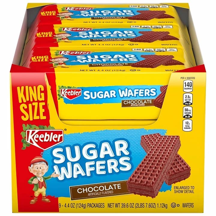 Shop The King - Wholesale Cookie - Keebler Chocolate Sugar Wafers, 4.4 oz - Crispy, Sweet Snack Cookies 9 Count