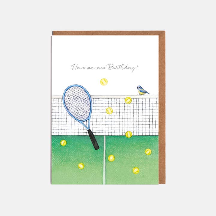 Tennis Sports Birthday Card - 'Have an ace Birthday!' for wholesale by Lottie Murphy