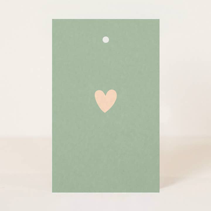 Label Heart green for wholesale by My Paperstation