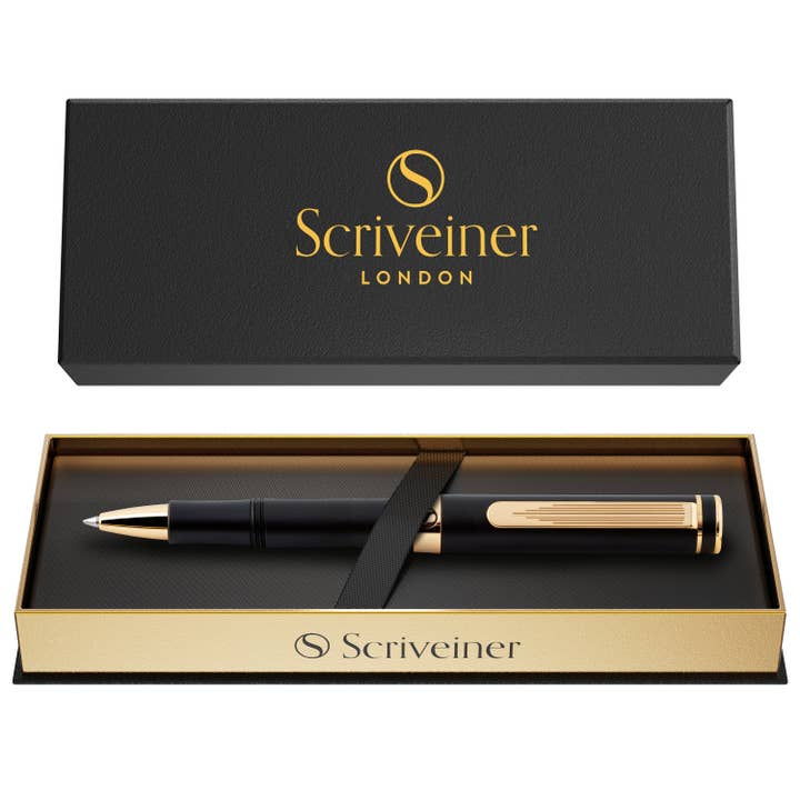 Scriveiner - Wholesale Pen - Luxury EDC Black Gold Rollerball Pen2