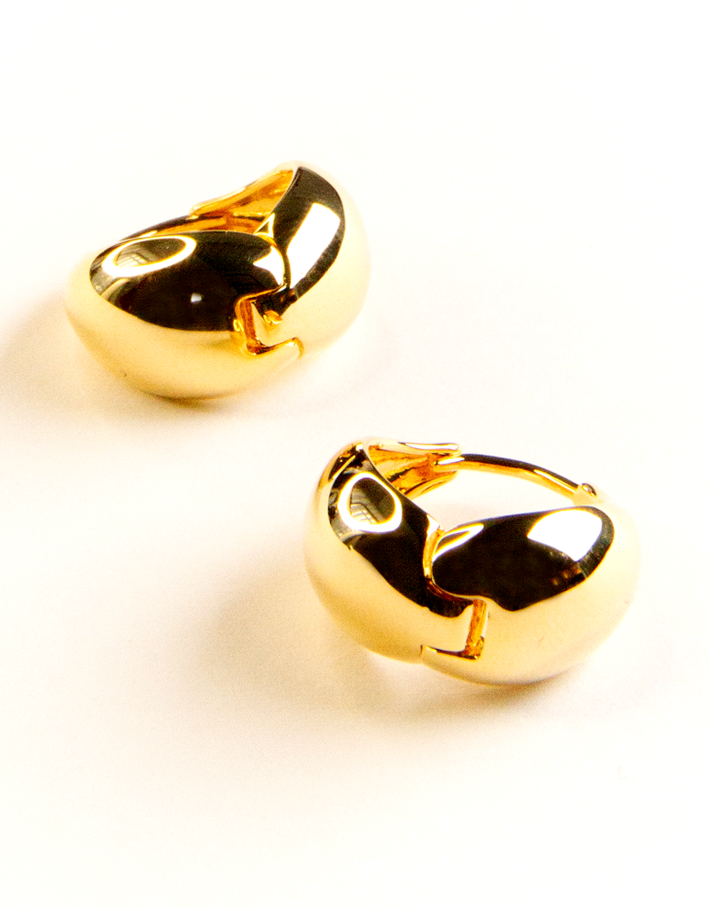 ISLA FULL MOON HUGGIE EARRINGS GOLD for wholesale on Faire1