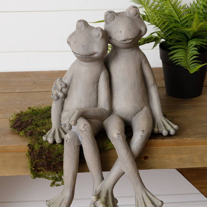 Frog Couple Shelf Sitter (PC) for wholesale by Audrey's Home & Gift